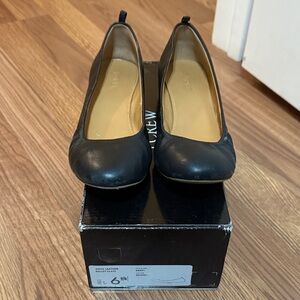 J. Crew Black Leather Anya Ballet Flats